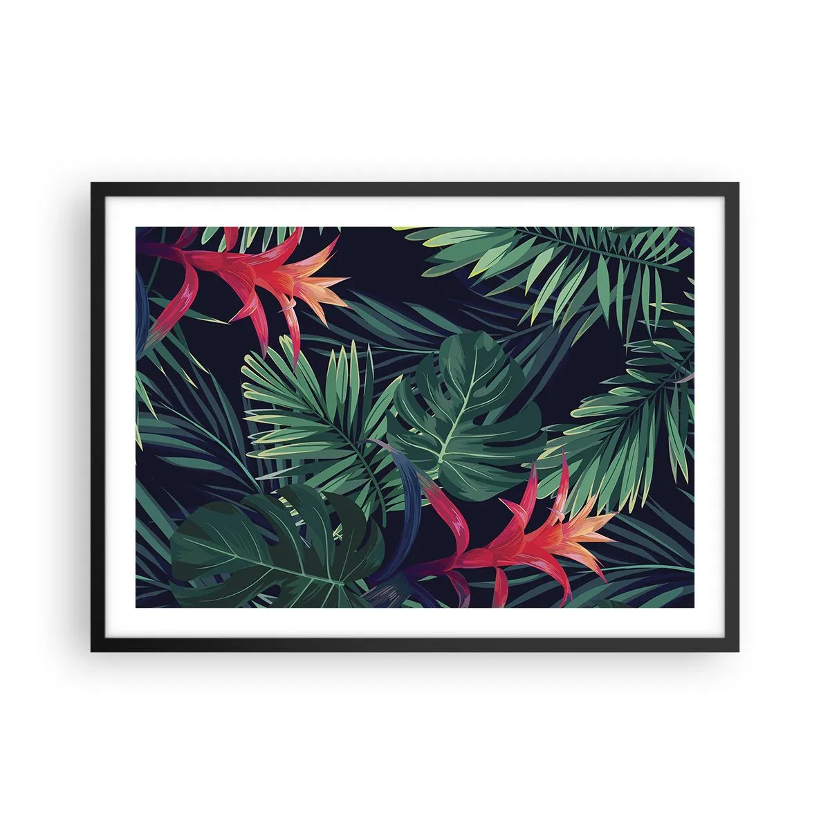 Poster in een zwarte lijst - Ontsteken in het groen - 70x50 cm