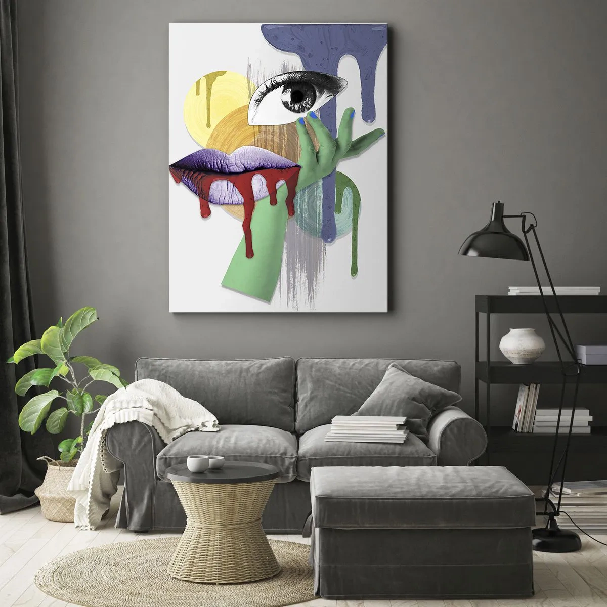 Schilderen op canvas - Een gedeconstrueerd portret - 55x100 cm