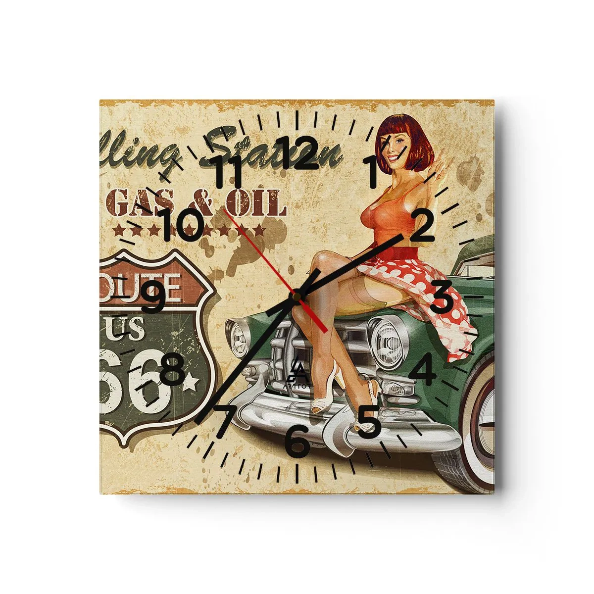 Wandklok - Klok - De grote jaren 40. - 40x40 cm