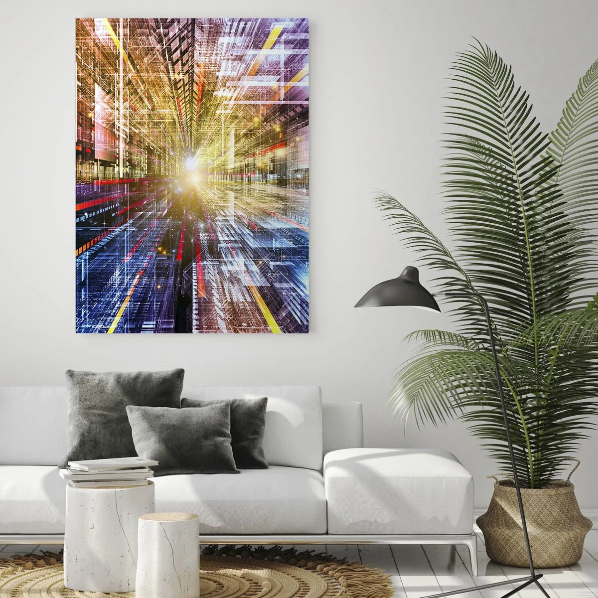 Schilderen op glas - Lichtgevende gang - 50x70 cm