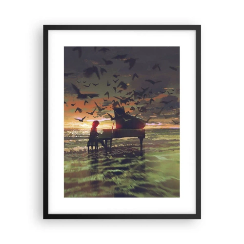 Poster in een zwarte lijst - Concert voor piano en golven - 40x50 cm