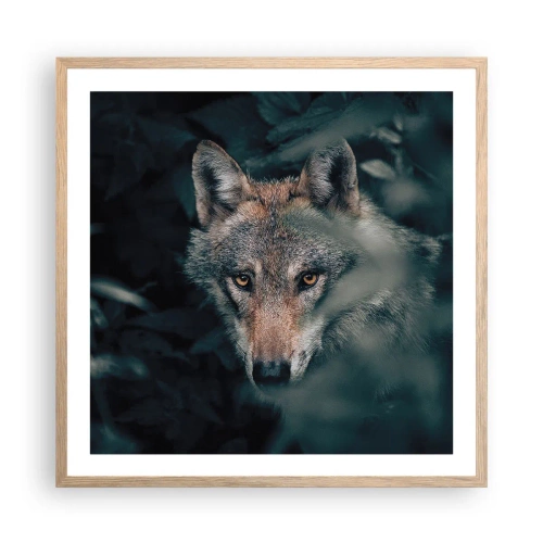 Een poster in een licht eiken lijst - Jager - 60x60 cm