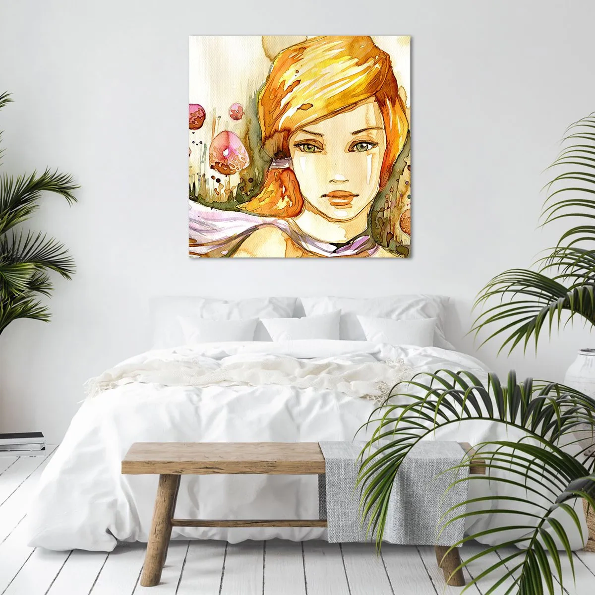 Schilderen op canvas - Een smaragdgroene look die woede kalmeert - 60x60 cm