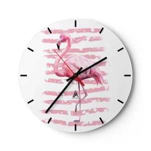Wandklok - Klok - Met waardigheid, hoewel in het roze - 40x40 cm