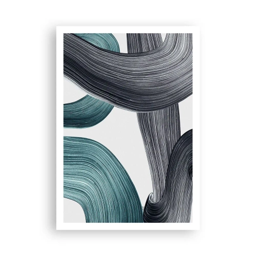 Poster - Smaragdgroene en zwarte paden - 70x100 cm
