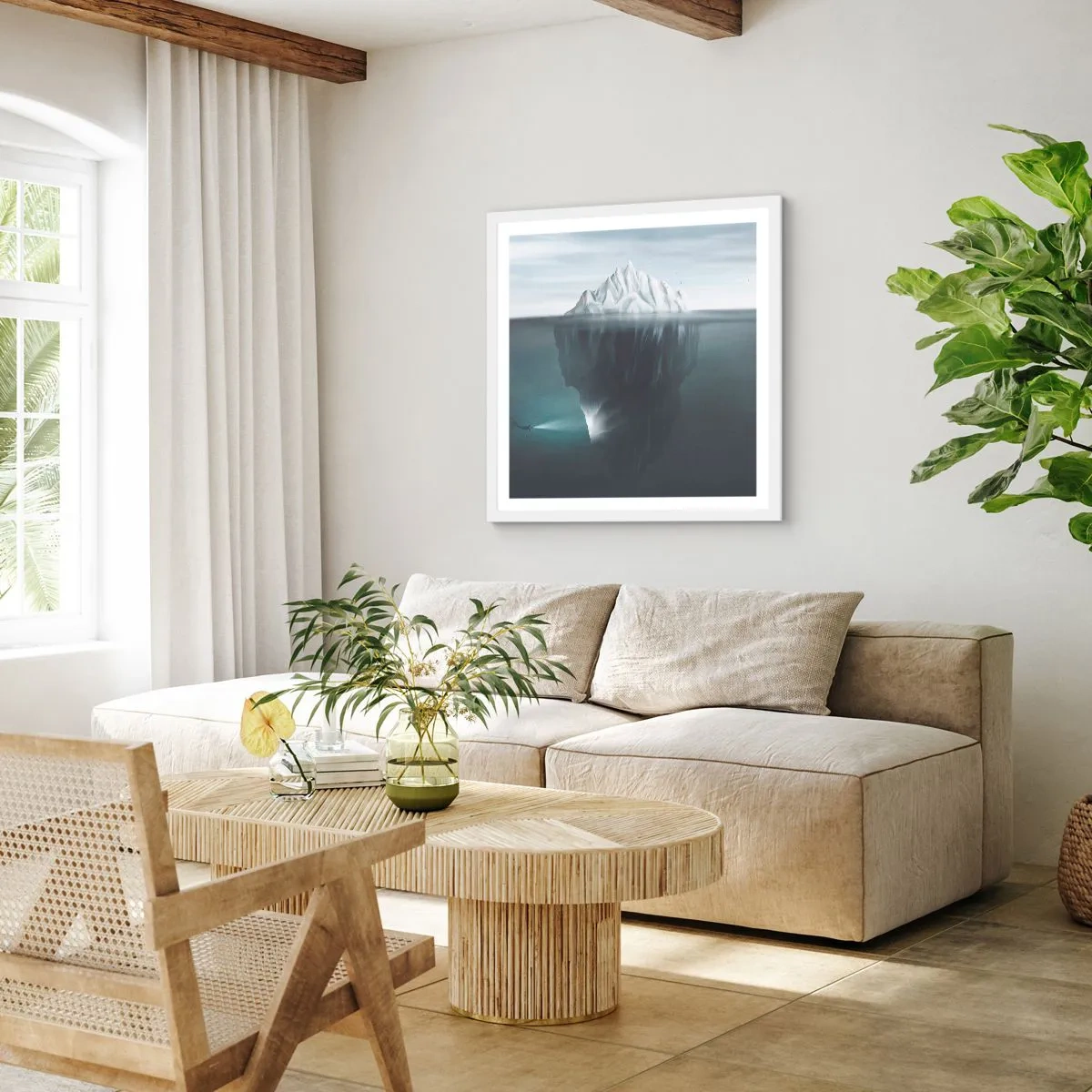 Poster in een witte lijst - Onderwater mysterie - 30x30 cm