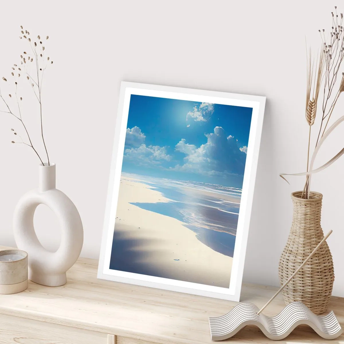 Poster in een witte lijst - Paradijselijke vakantie - 30x40 cm