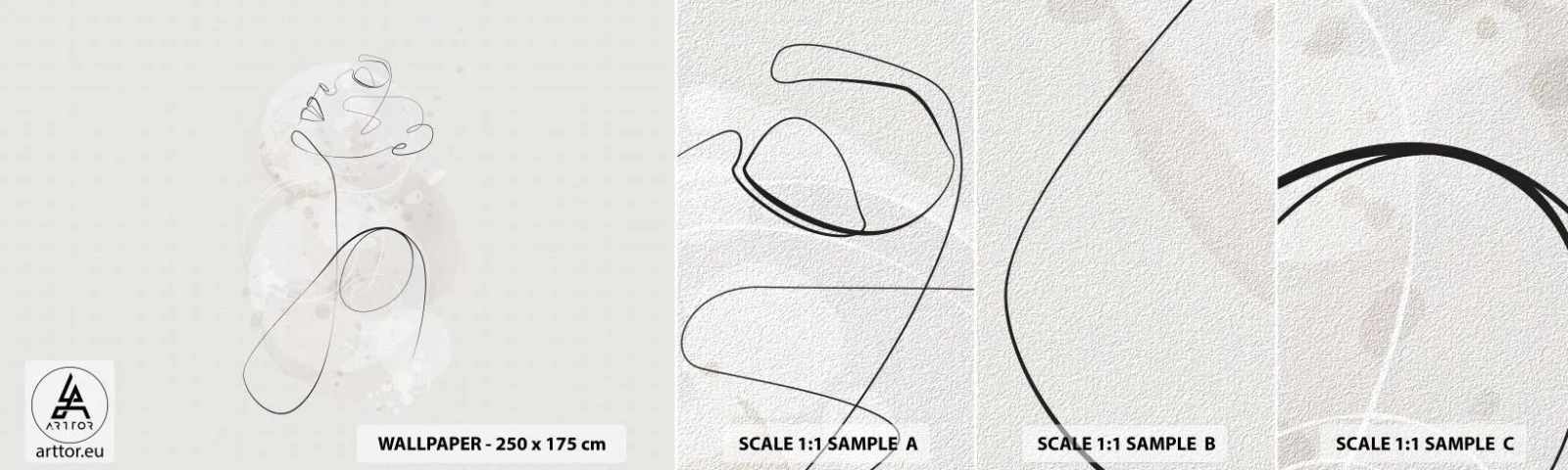 Fotobehang Monster Zelfklevend Deluxe Sticker - De spiraal van schoonheid - Grafisch, Vrouw, Deel - 100x30 cm