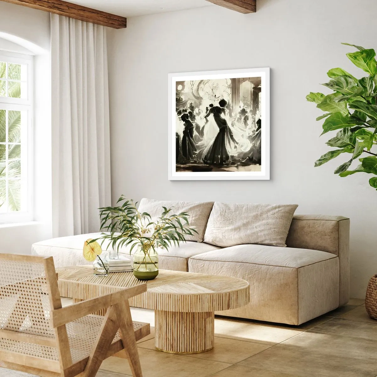 Poster in een witte lijst - De grote maskerade - 60x60 cm