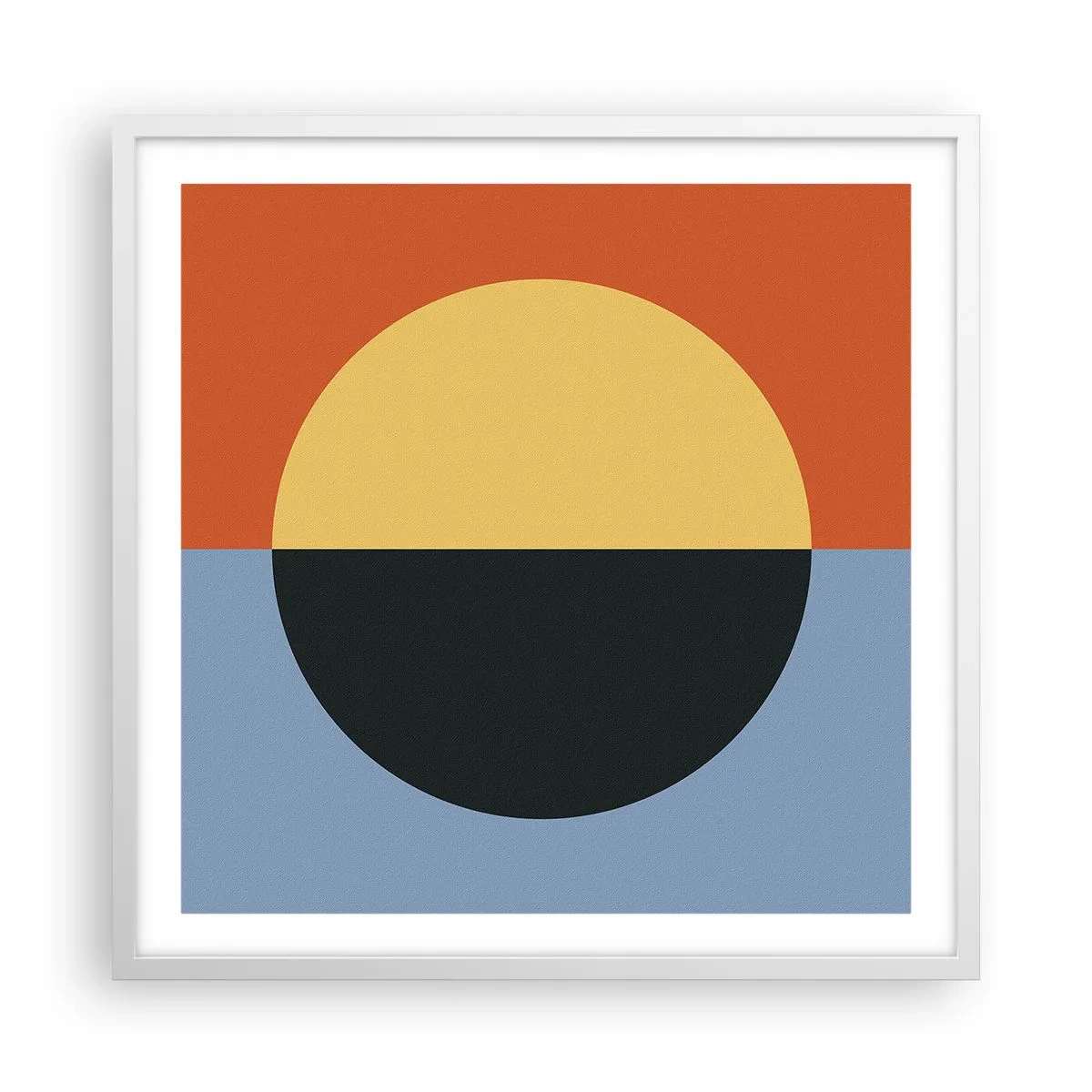 Poster in een witte lijst - Een compositie van warmte en koelte - 60x60 cm