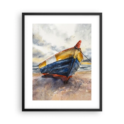 Poster in een zwarte lijst - Rust aan de kust - 40x50 cm