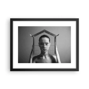 Poster in een zwarte lijst - Een ietwat surrealistisch portret - 40x30 cm