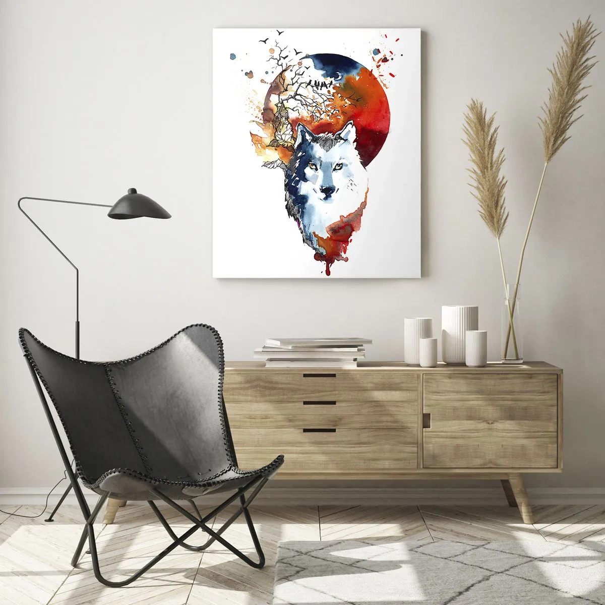 Schilderen op glas - Neus aan neus met de nacht - 70x100 cm