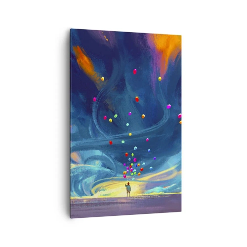 Schilderen op canvas - Naar de blauwe wind - 80x120 cm