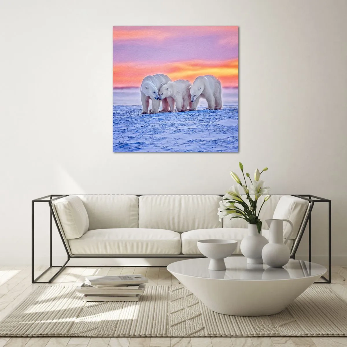 Schilderen op glas - Familie warmte is genoeg - 60x60 cm