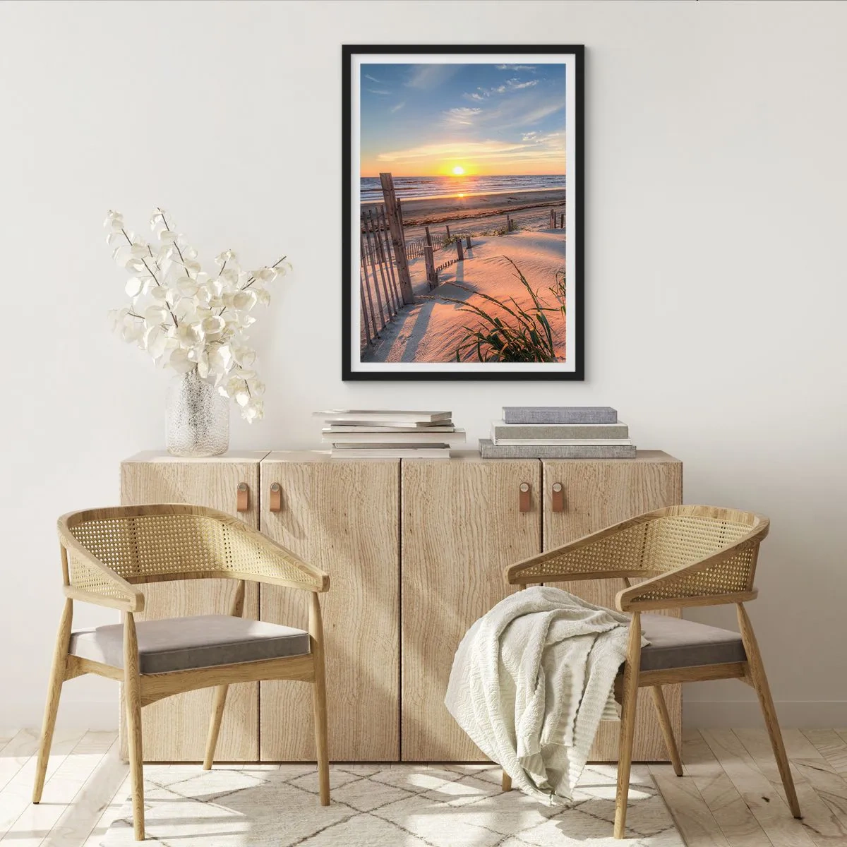 Poster in een zwarte lijst - Glans en schaduw van de wind - 70x100 cm