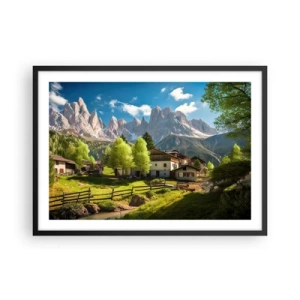 Poster in een zwarte lijst - Alpine idylle - 70x50 cm