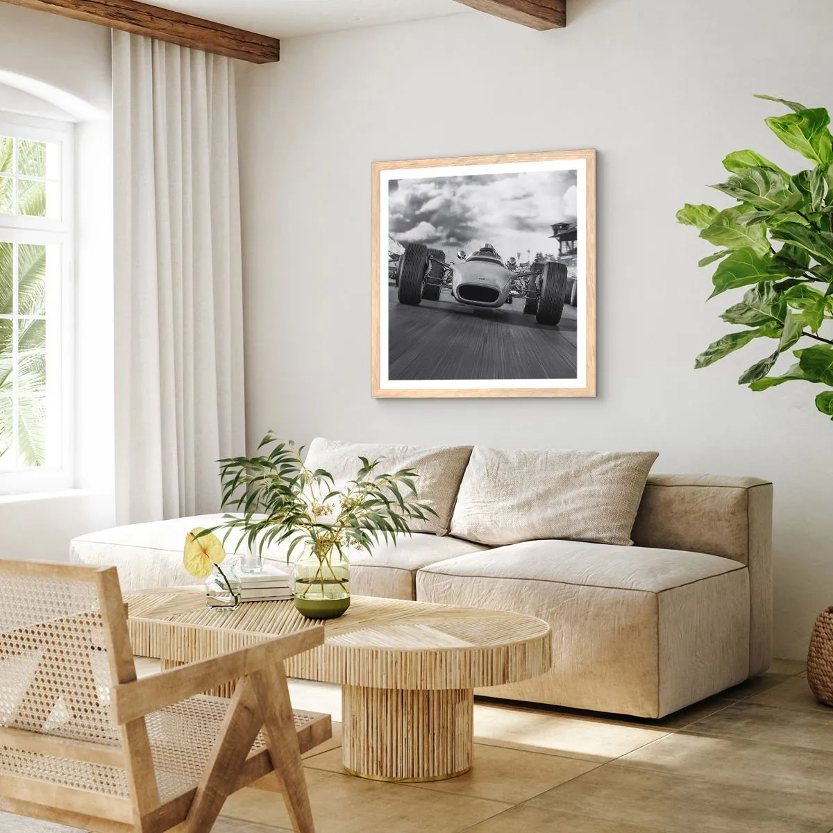 Een poster in een licht eiken lijst - Er is kracht! - 30x30 cm