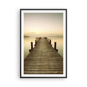 Poster in een zwarte lijst - Aanbreken van de dag, licht - 61x91 cm