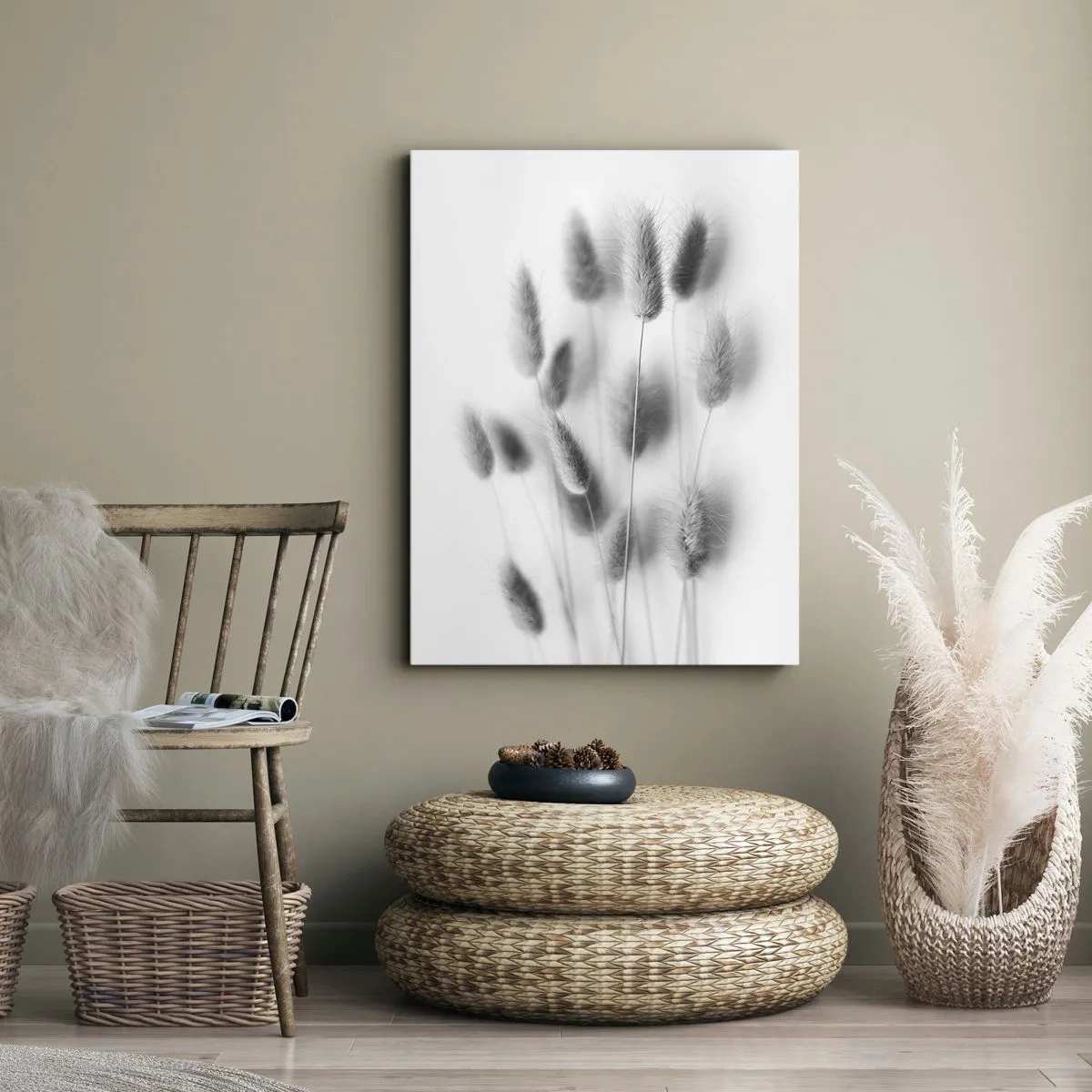 Schilderen op canvas - Haar luchtigheid gras - 45x80 cm