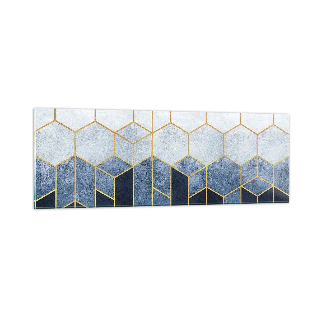 Schilderen op glas - Compositie in een gesyncopeerd ritme - 90x30 cm