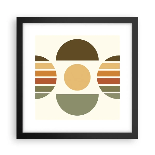 Poster in een zwarte lijst - In aardetinten - 30x30 cm