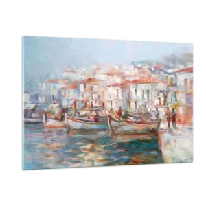 Schilderen op glas - Pastel vakantie - 120x80 cm