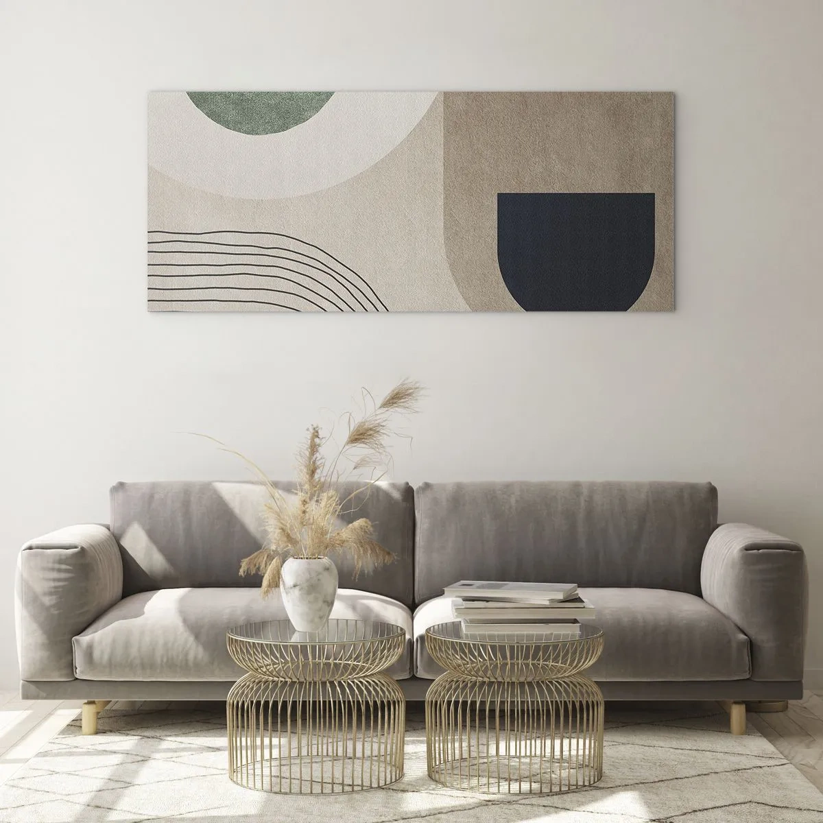 Schilderen op glas - De zachtheid van het ovaal - 90x30 cm