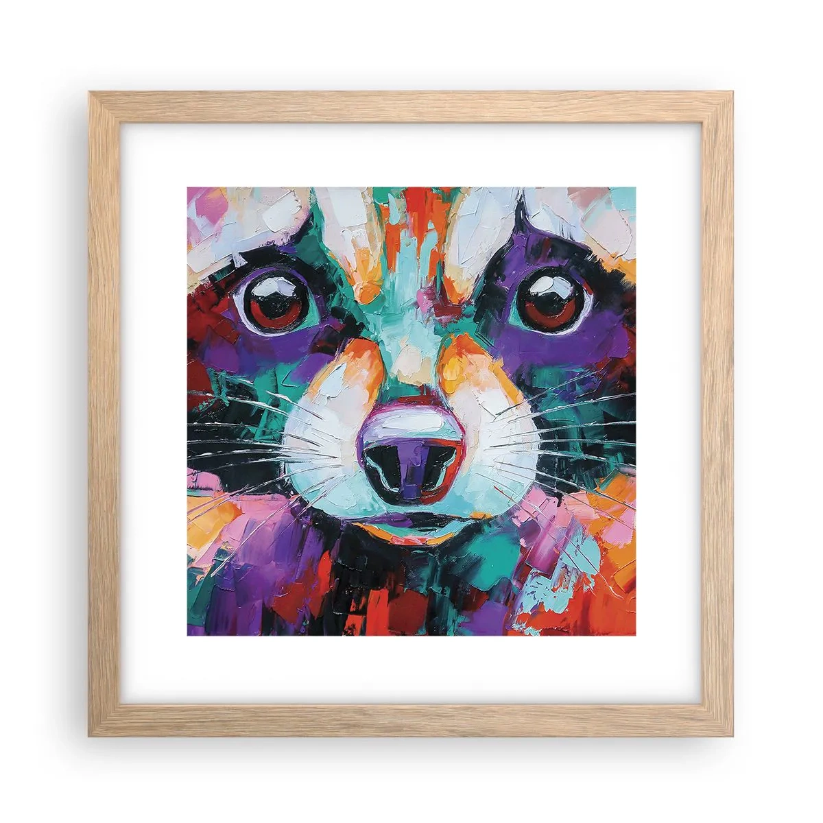 Een poster in een licht eiken lijst - Alleen goede emoties - 30x30 cm