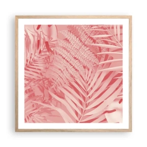 Een poster in een licht eiken lijst - Roze concept - 60x60 cm
