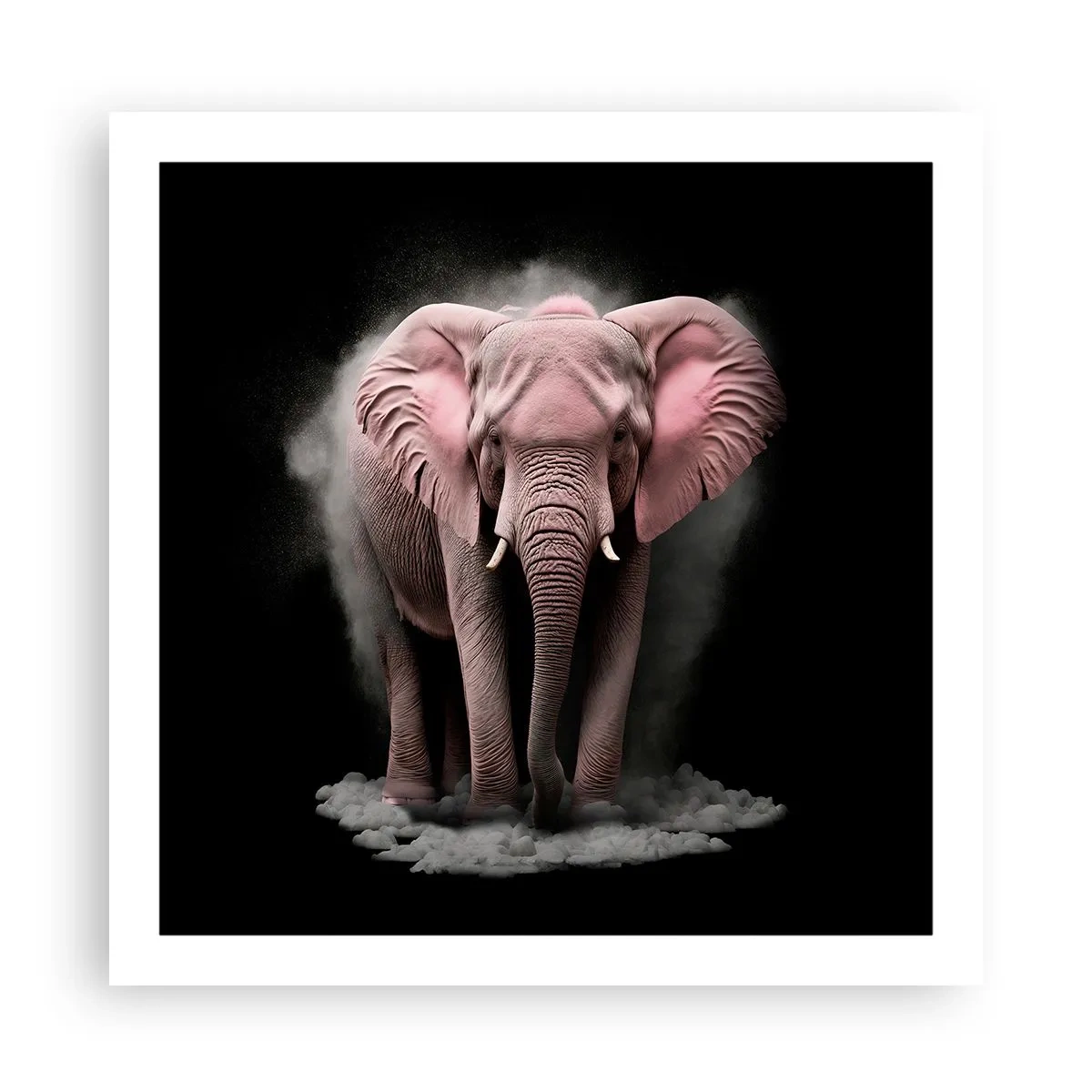 Poster - Denk niet aan een roze olifant! - 60x60 cm