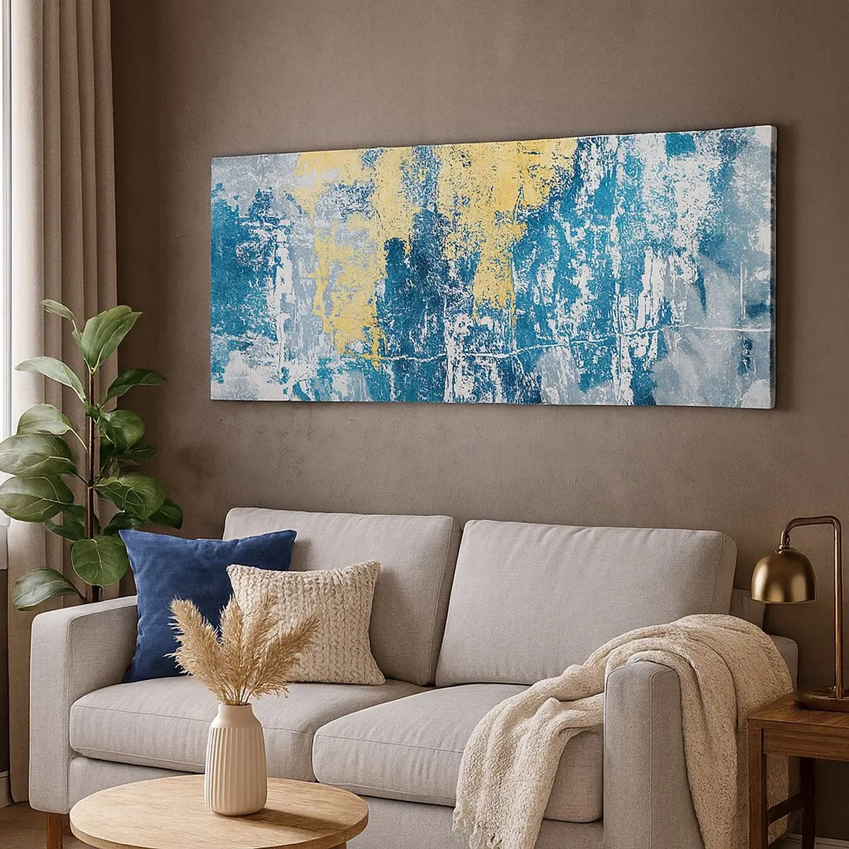 Schilderen op canvas - Abstractie vol met weer - 100x40 cm