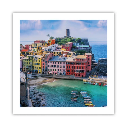 Poster - Mediterrane magische stad - 50x50 cm