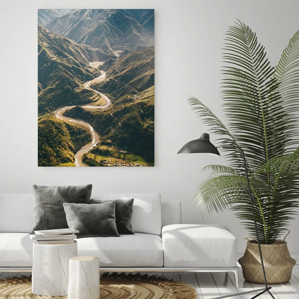 Schilderen op glas - Recht uit het hart van de bergen - 50x70 cm