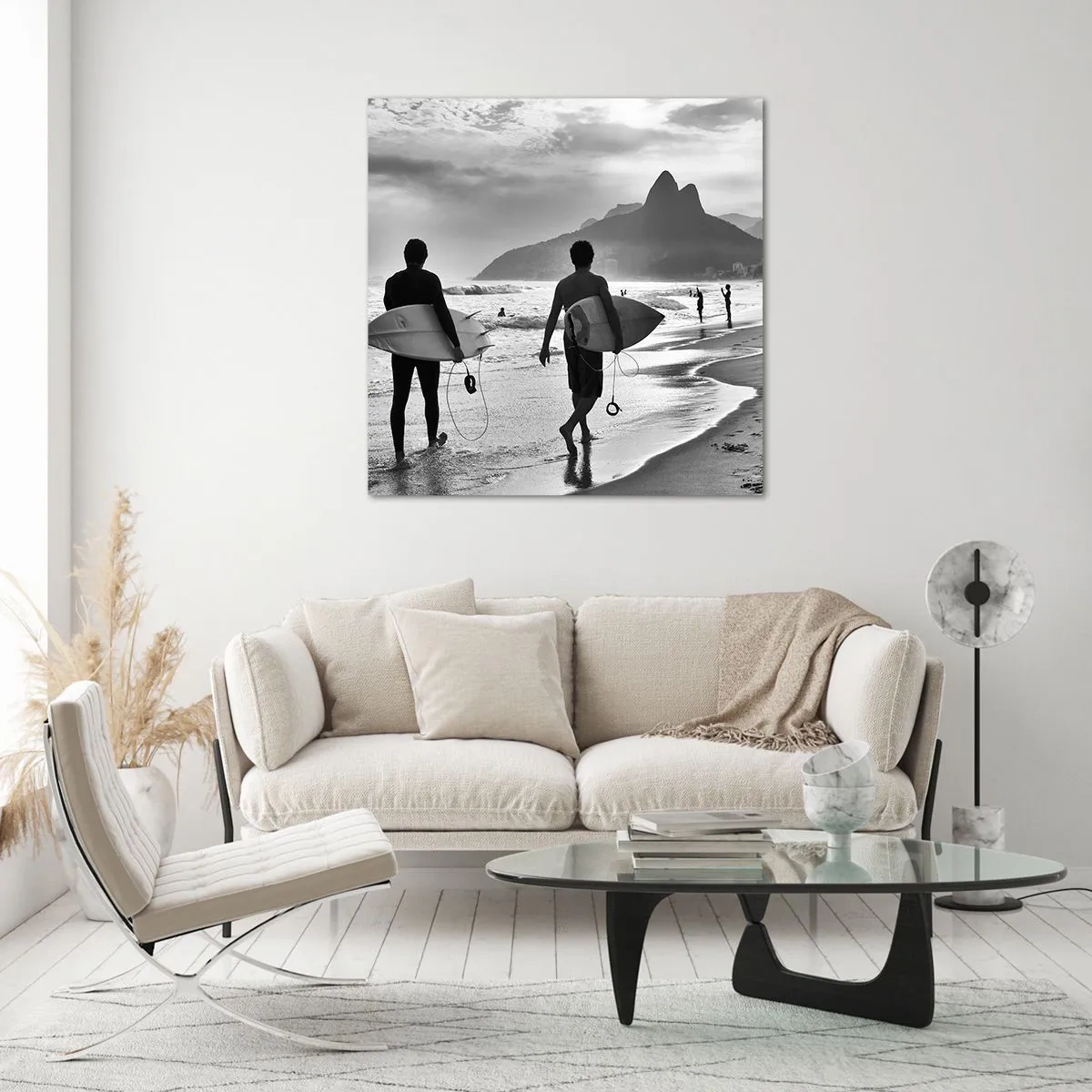 Schilderen op glas - Enkele golf samba - 50x50 cm