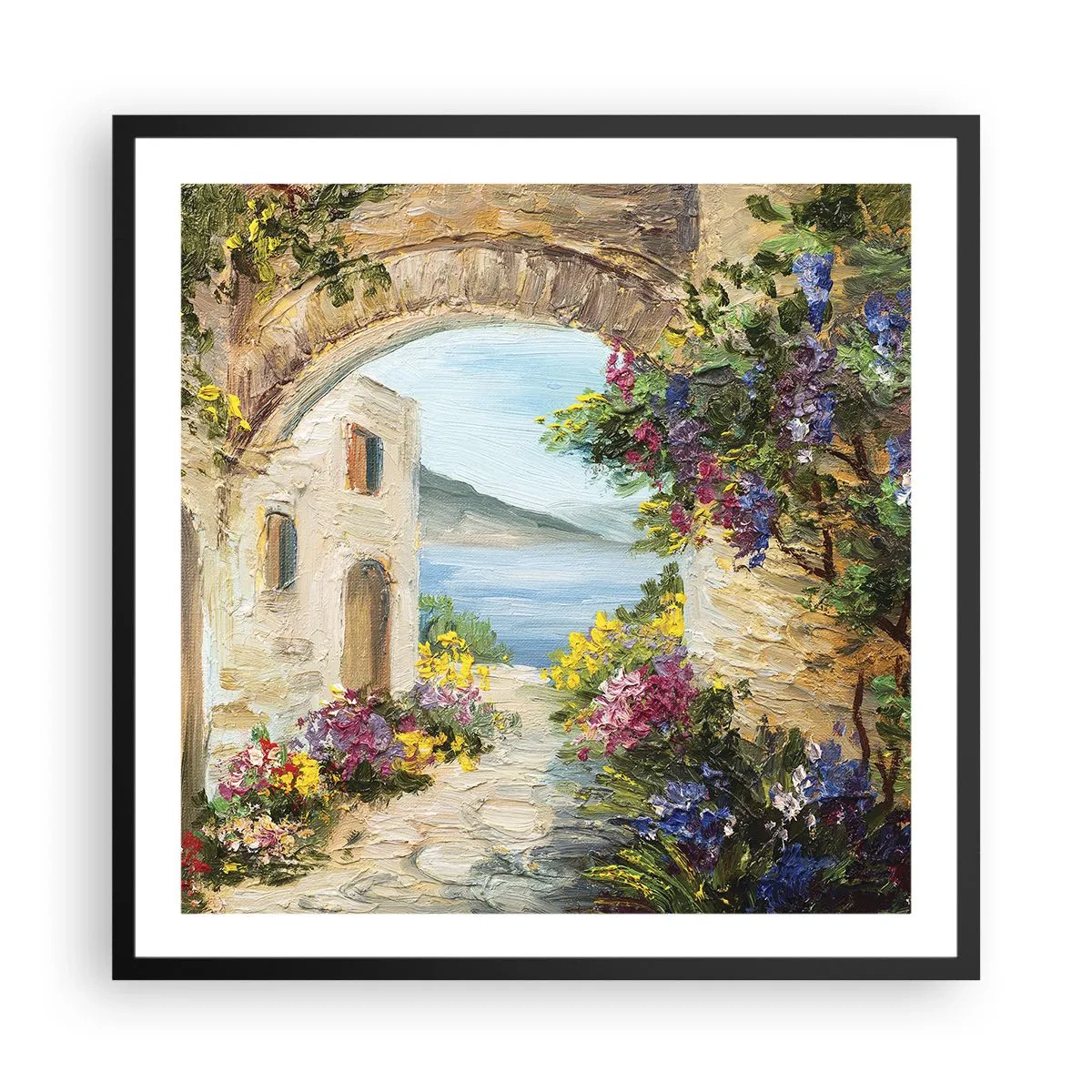 Poster in een zwarte lijst - De charme van een kustprovincie - 60x60 cm