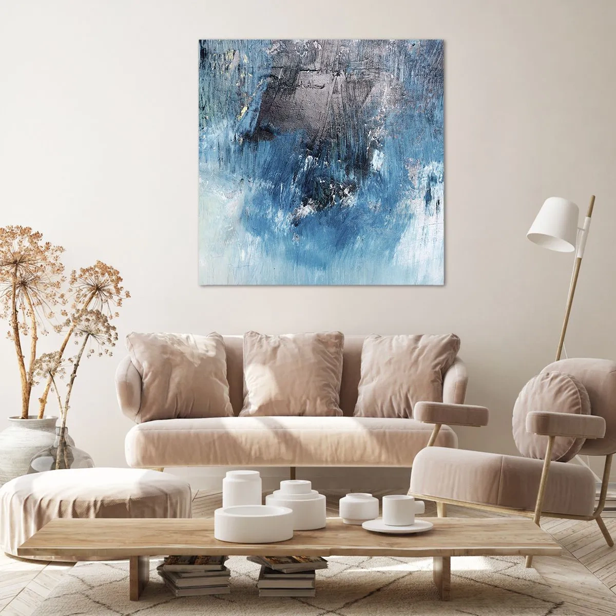 Schilderen op canvas - Rhapsody in Blauw - 30x30 cm