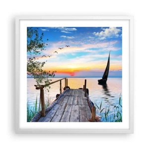 Poster in een witte lijst - Goedeavond - 50x50 cm