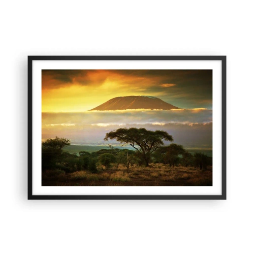 Poster in een zwarte lijst - Een reizigersdroom - 70x50 cm