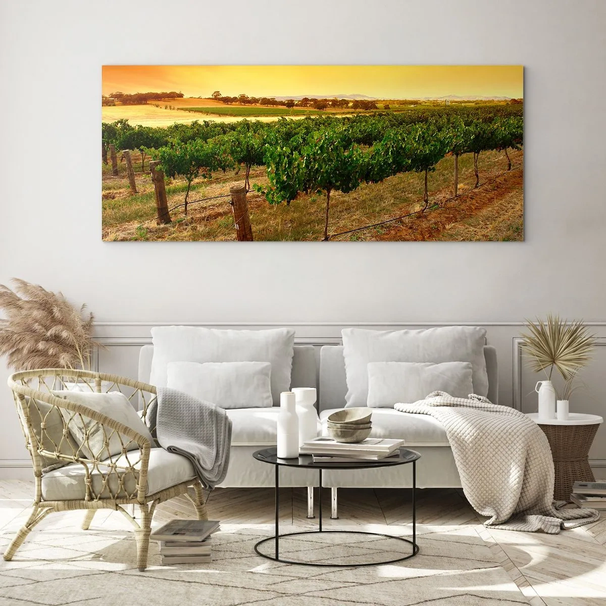 Schilderen op glas - Neem een ​​drankje van de zon - 100x40 cm
