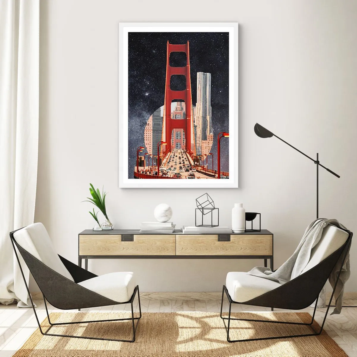 Poster in een witte lijst - Altijd in het centrum - 70x100 cm