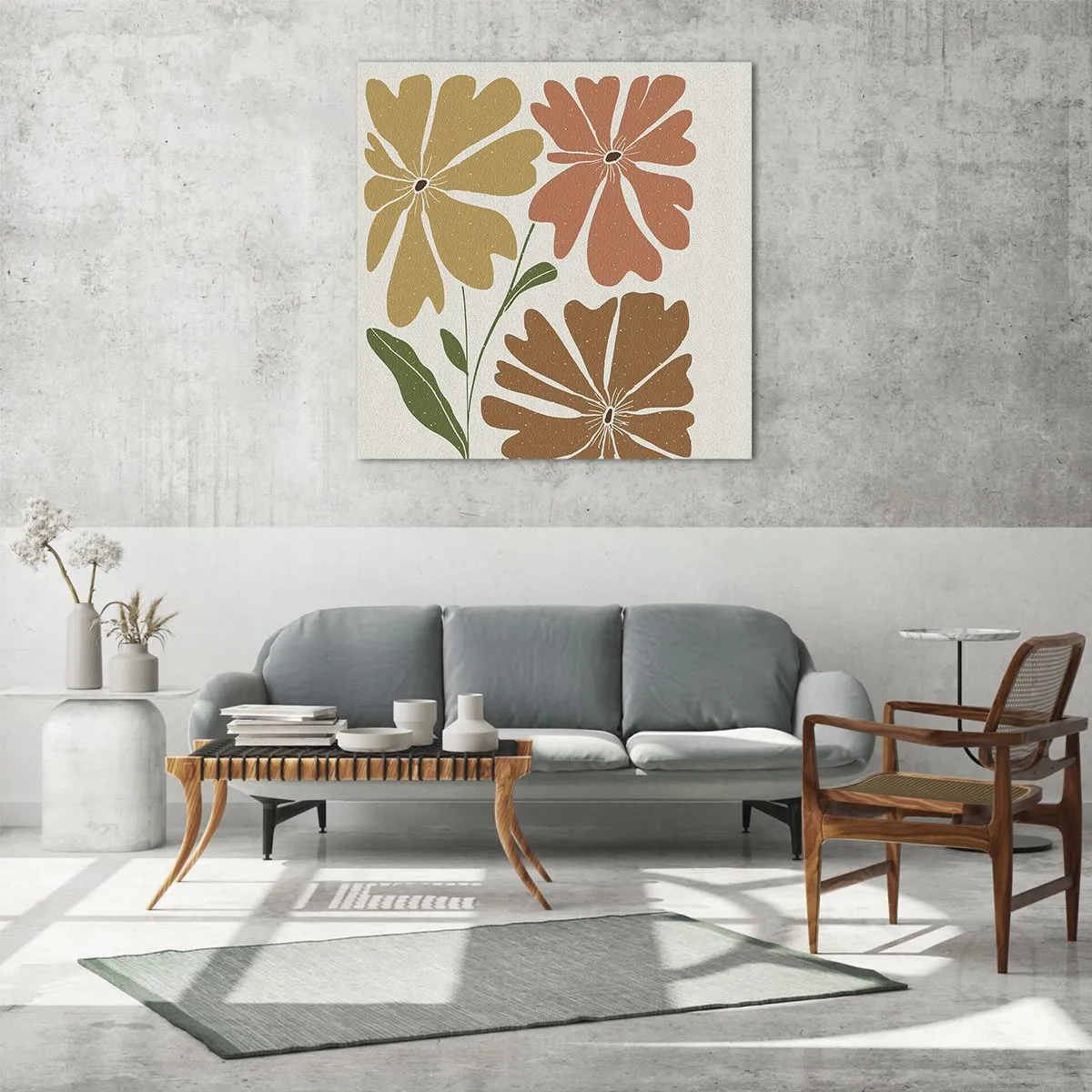 Schilderen op glas - Natuur en geometrie - 60x60 cm