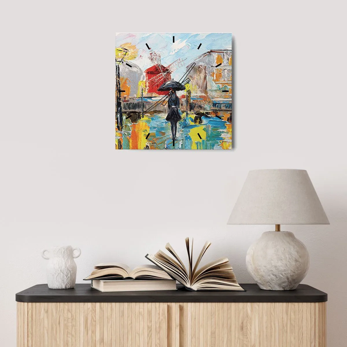 Wandklok - Klok - Parijse legendes - 30x30 cm