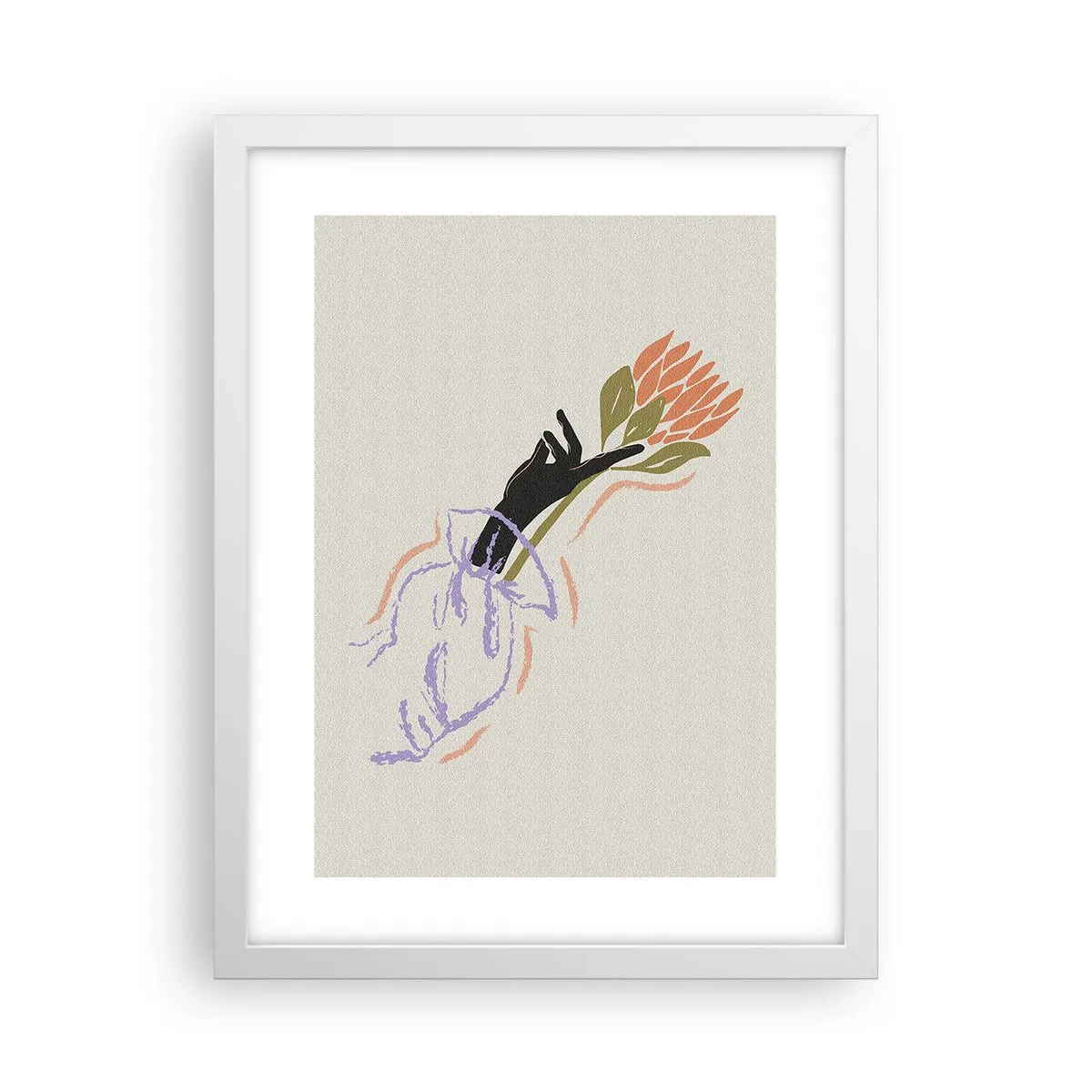 Poster in een witte lijst - Zusterlijke aanraking - 30x40 cm