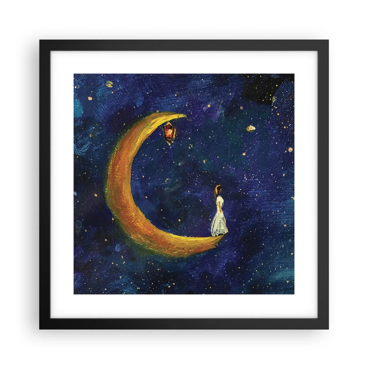 Poster in een zwarte lijst - De roep van de wereld - 40x40 cm