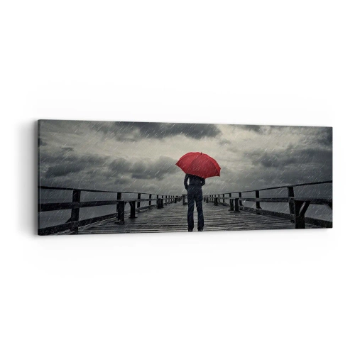 Schilderen op canvas - Het maakt niet uit dat het regent - 90x30 cm