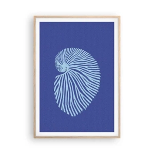 Een poster in een licht eiken lijst - De geboorte van de schelp - 70x100 cm