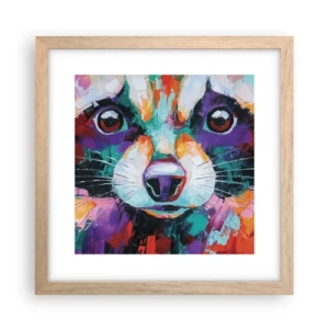 Een poster in een licht eiken lijst - Alleen goede emoties - 30x30 cm