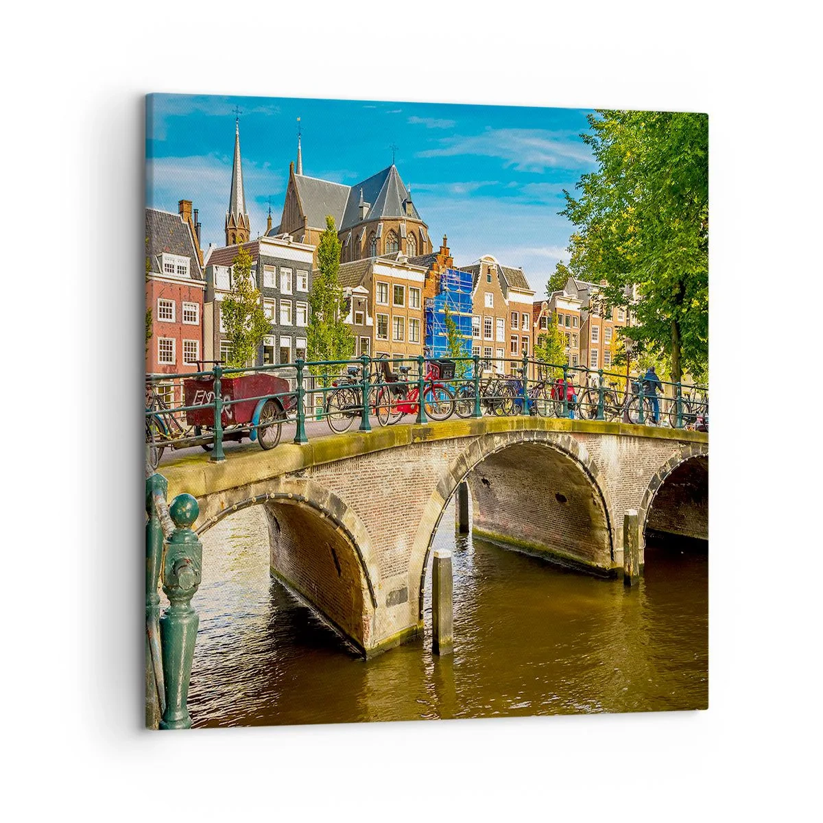 Schilderen op canvas - Lente aan de gracht - 50x50 cm