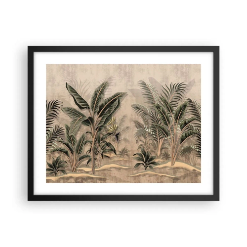 Poster in een zwarte lijst - Een gravure in koloniale stijl - 50x40 cm